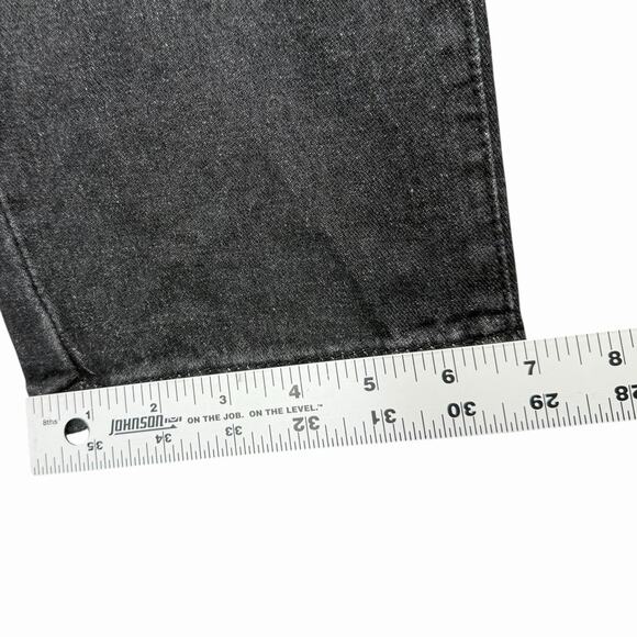 Romwe Black Distressed Jeans Sz 36 Checker Patch Ripped Straight Fit Punk - Picture 7 of 11